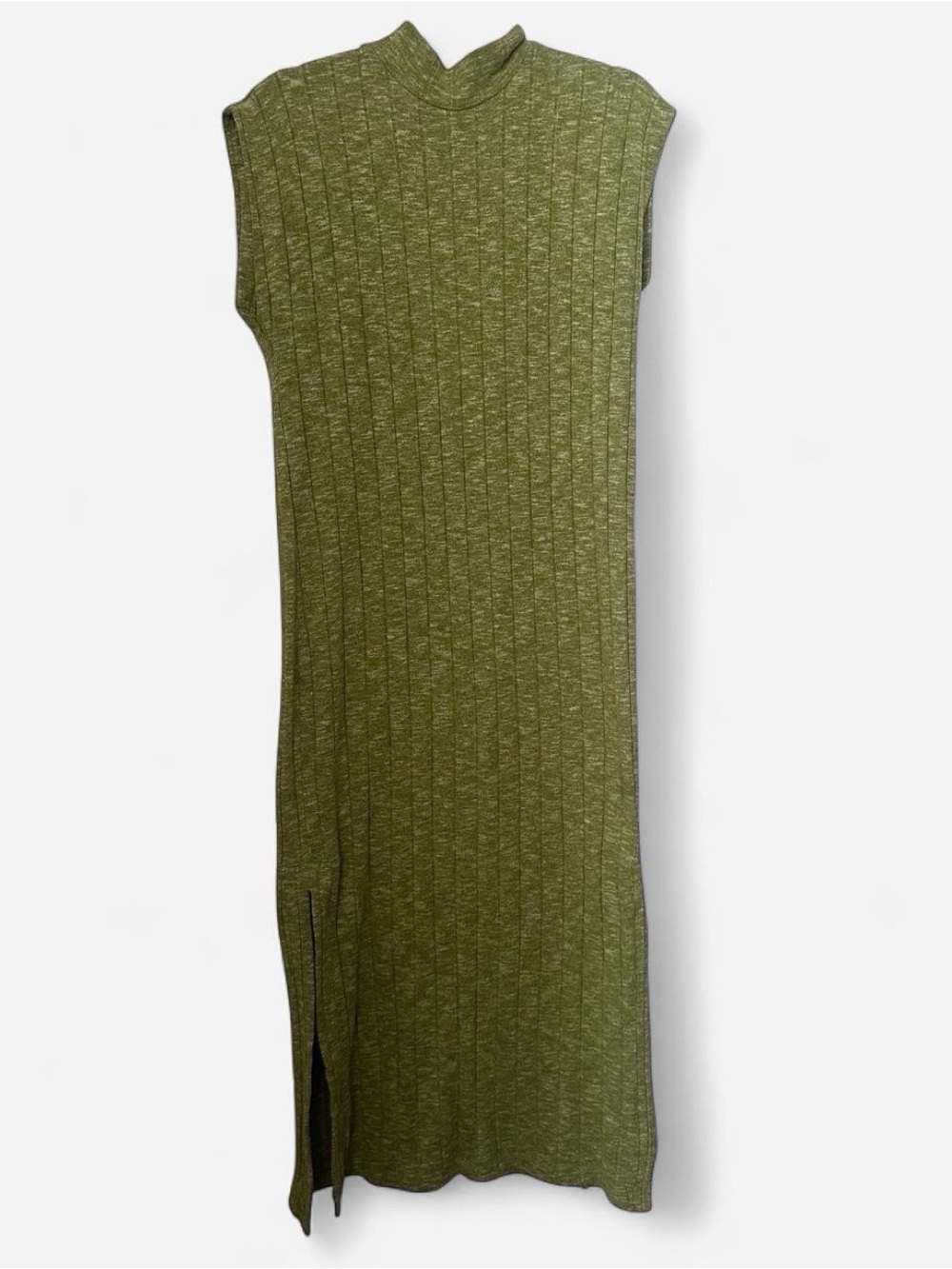 Anthropologie green ribbed knit maxi dress in size S